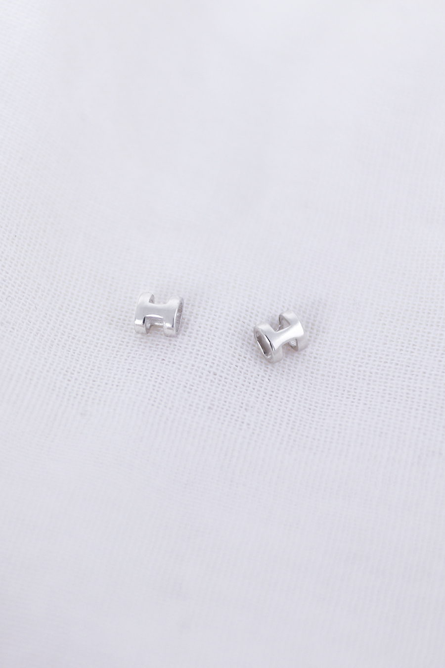 【925純銀】3.5MM光澤立體。銀針耳環(銀)