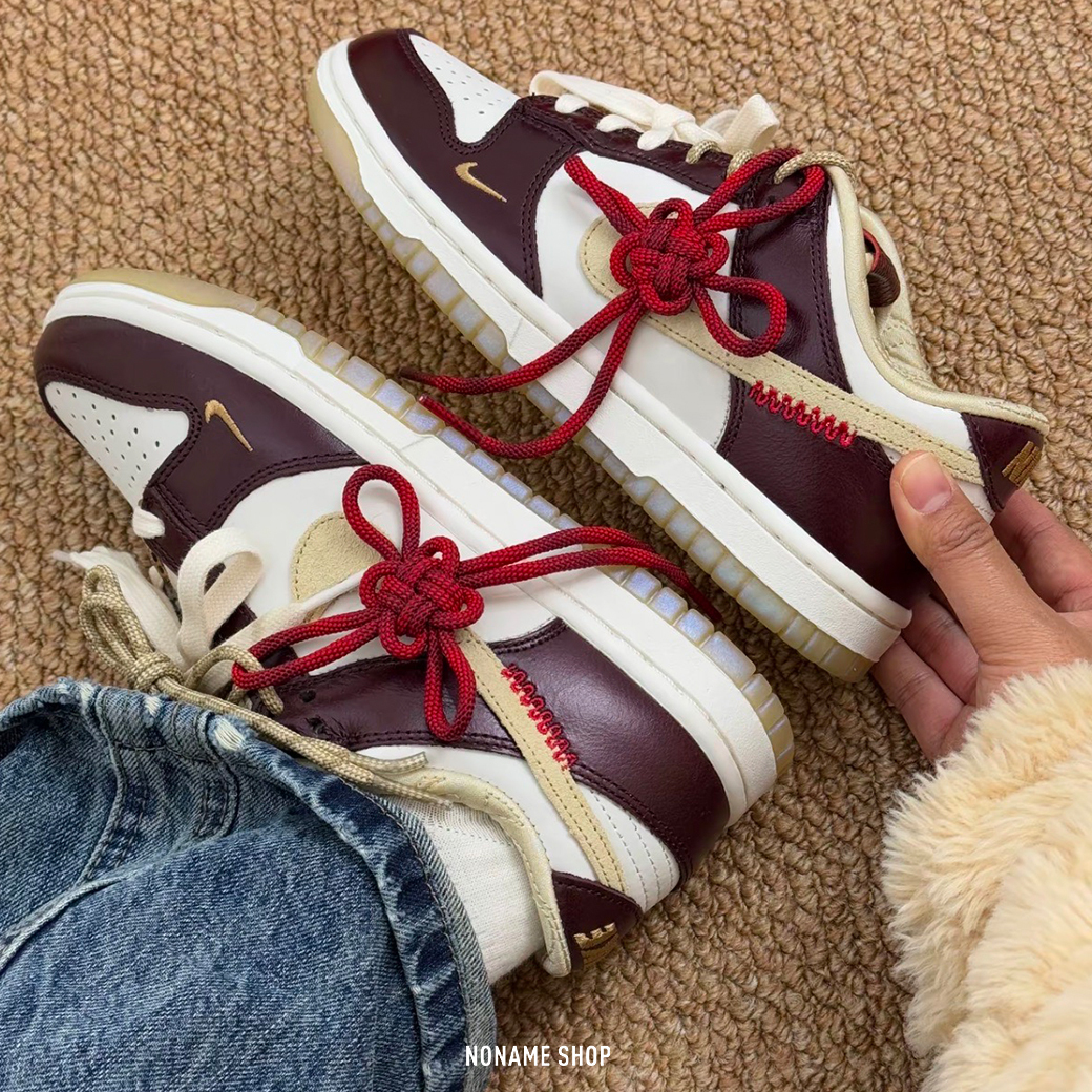 NIKE DUNK LOW "Year Of The Snake" CNY 2025 蛇年限定 中國結 酒紅白金色 (女款)