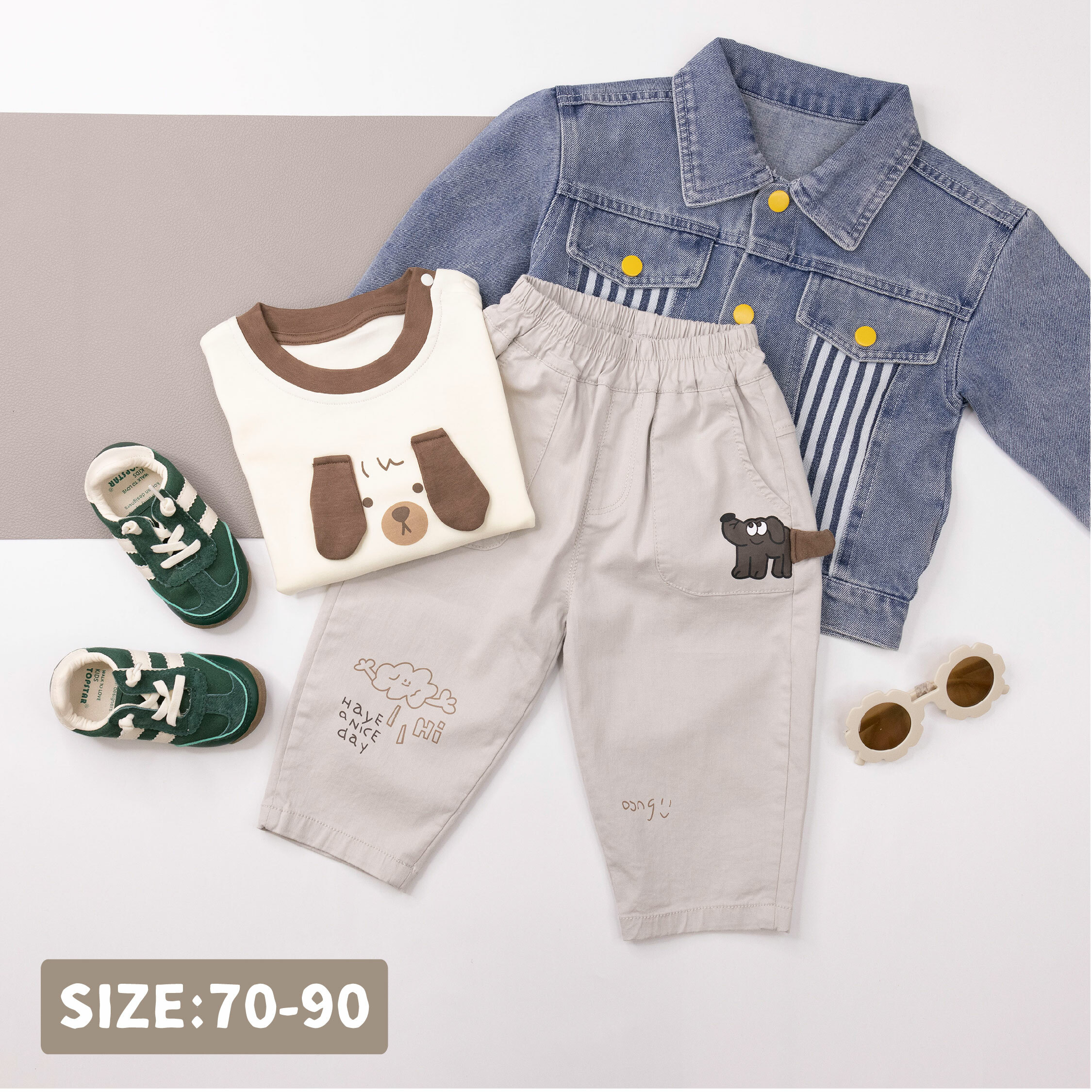 【H55013】淘氣小狗立體尾巴設計休閒褲