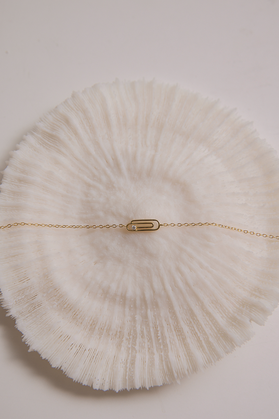 【925純銀】簡約單鋯石別針手鍊