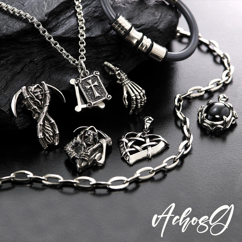 ACHOS【Evil鬼盜魔咒】潮流吊墬搭配鍺鈦項圈