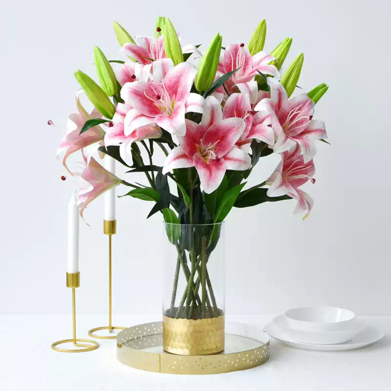 仿真3D打印絹布香水百合