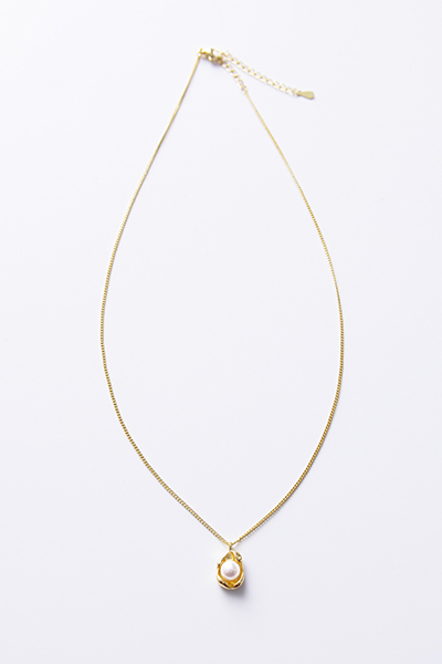 不規則豌豆珍珠項鍊(金)