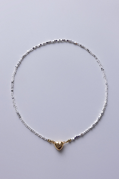 小碎石吸鐵心型項鍊
