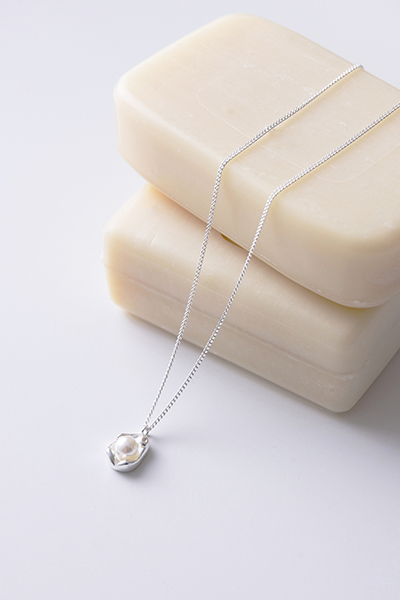 不規則豌豆珍珠項鍊(銀)