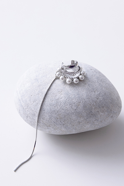 流星珍珠垂墜耳骨夾(單支)