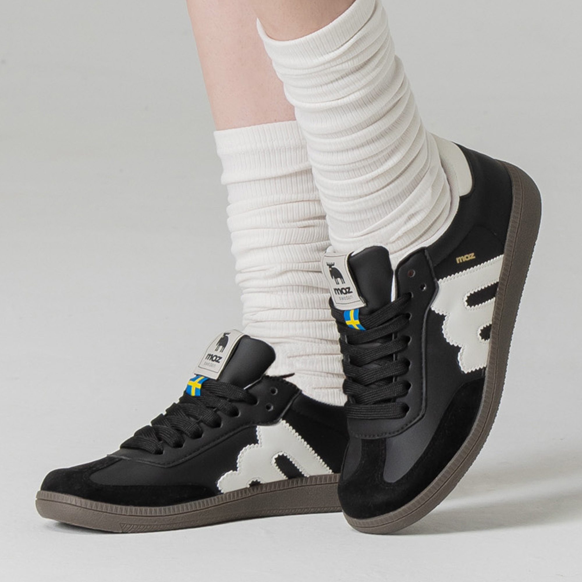 【熱銷】moz瑞典 駝鹿 經典再現 復古 德訓鞋 (黑焦糖)