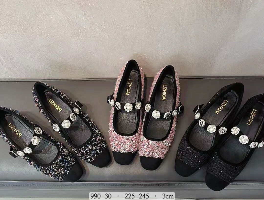 990-30韓國閃亮一字珍珠扣飾瑪莉珍