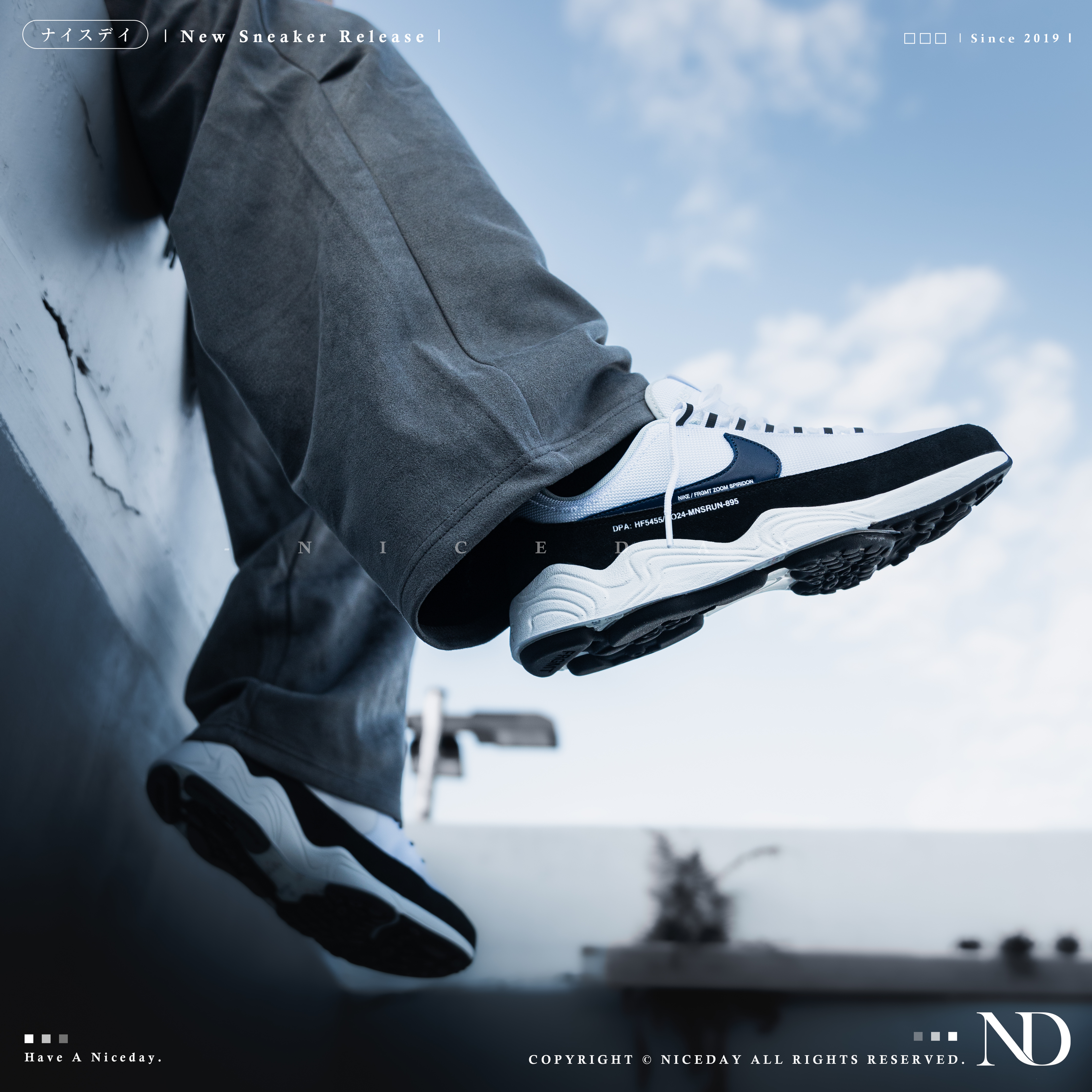 NICEDAY 代購 Fragment Design x Nike Air Zoom Spiridon 聯名款 藤原浩 白黑 黑