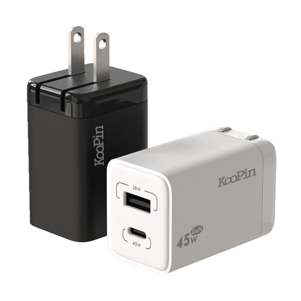 KooPin 氮化鎵 45W快速充電器（USB-A＋Type-C）