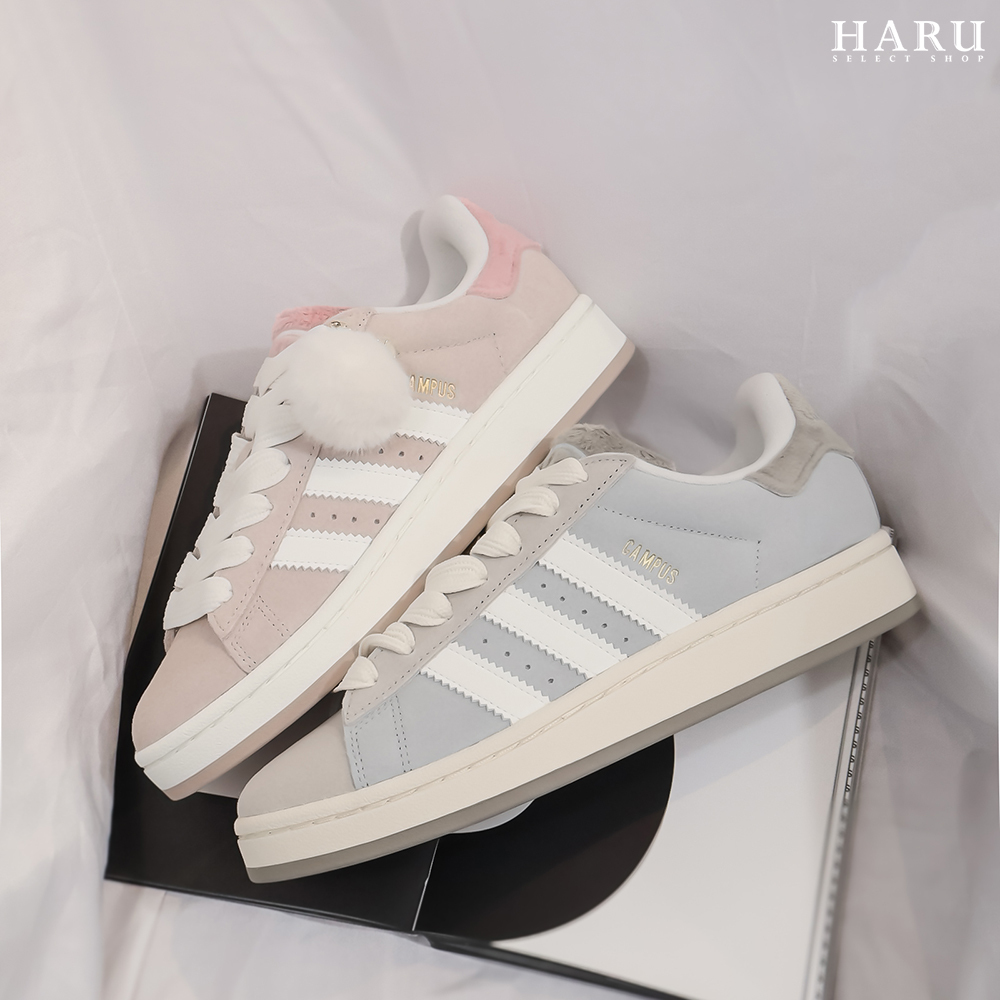 🎄聖誕節限定🎄 adidas OG Campus 00s 麵包鞋 胖胖鞋 絨毛 麂皮 有毛球 白粉/白灰  JR8042/JR8041