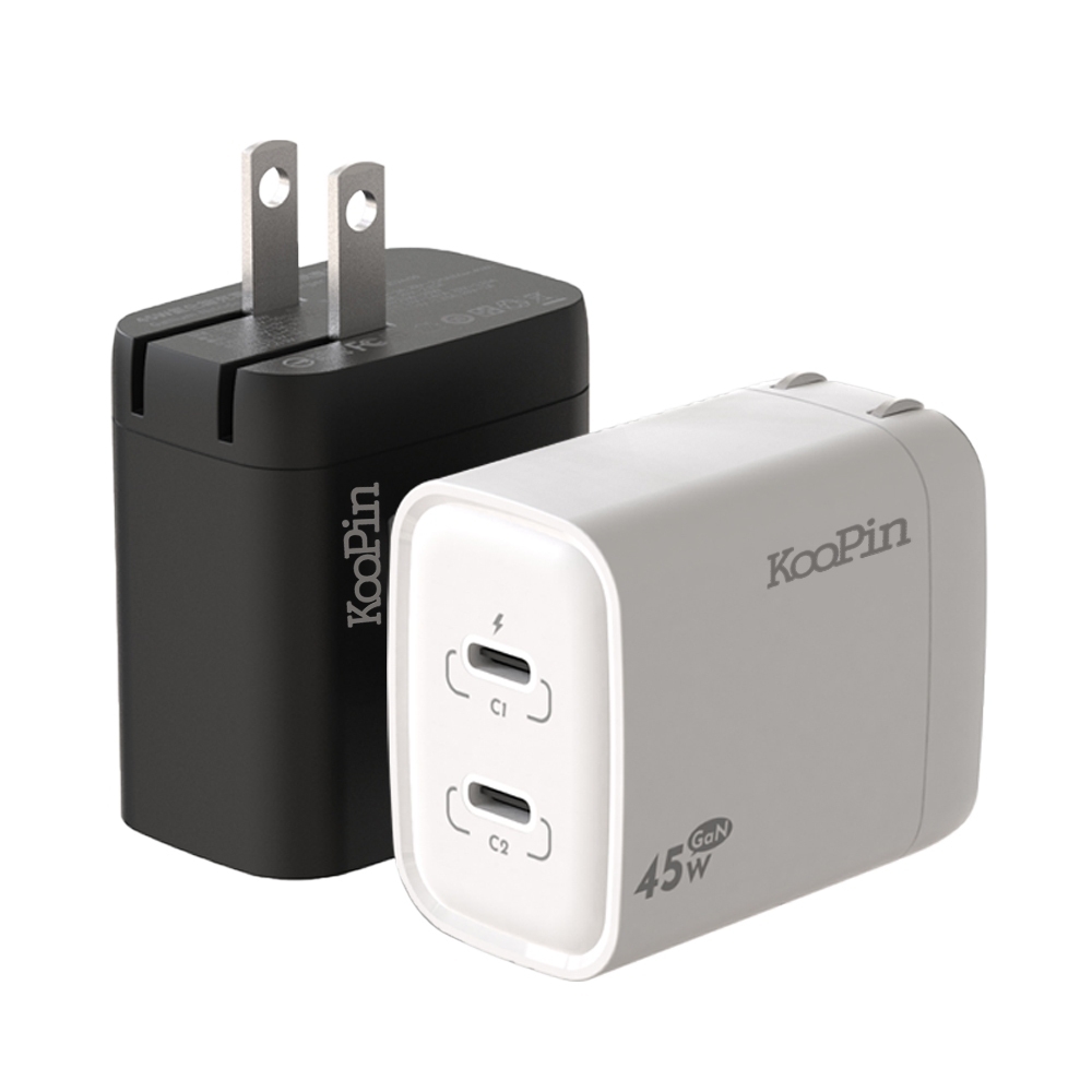 KooPin 氮化鎵 45W快速充電器（Type-C＋Type-C）