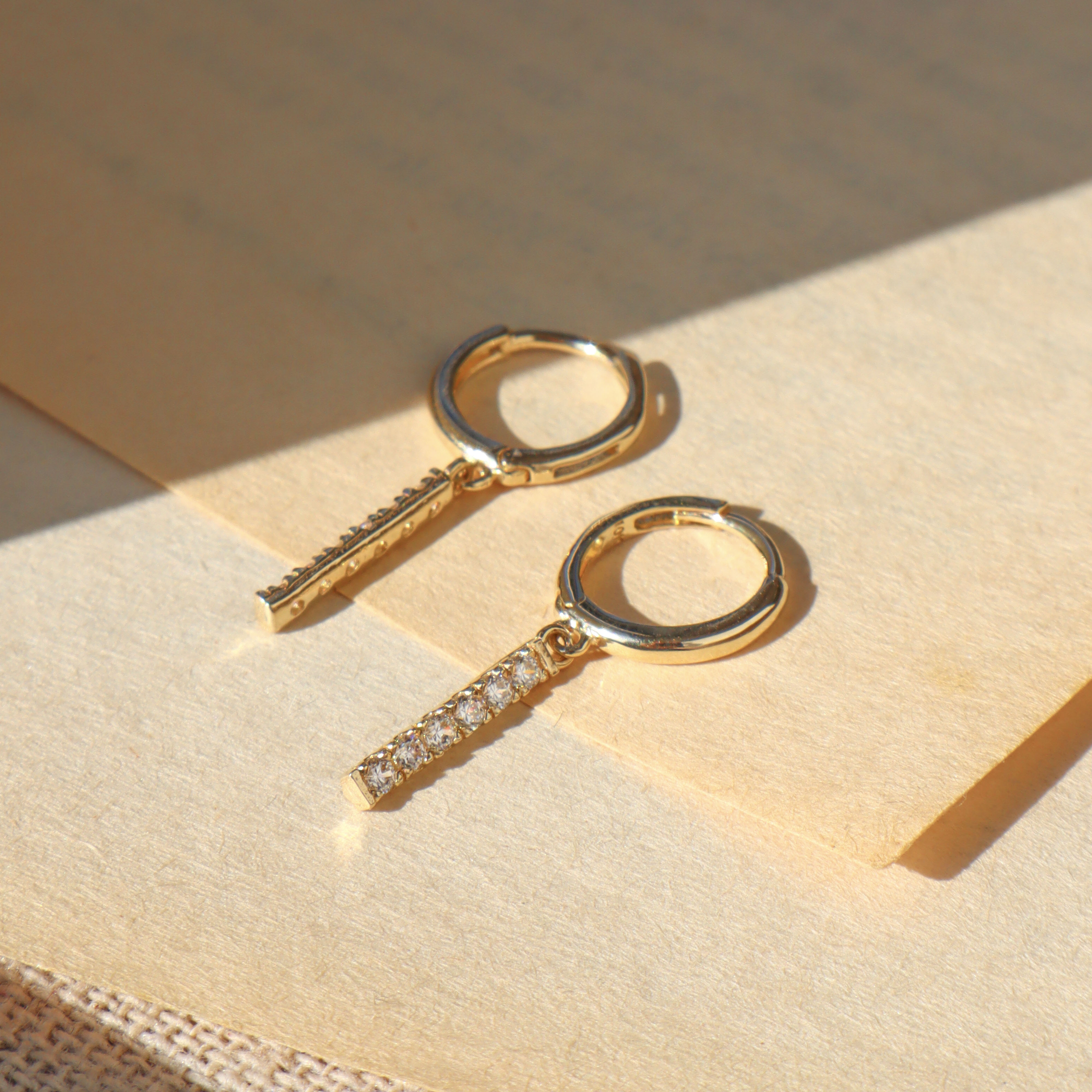 10K/環圈垂鑽耳環