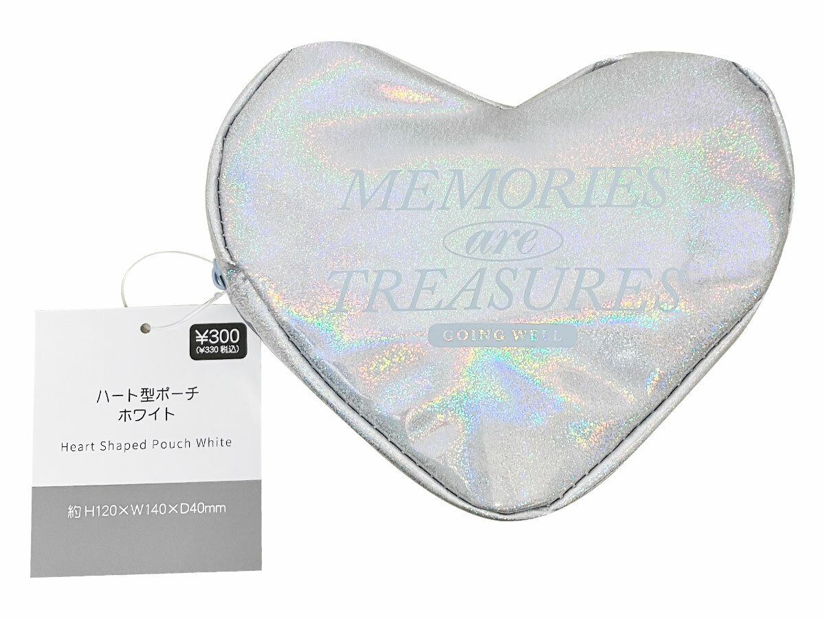 TP 心形小物收納袋/白 14x12x4cm