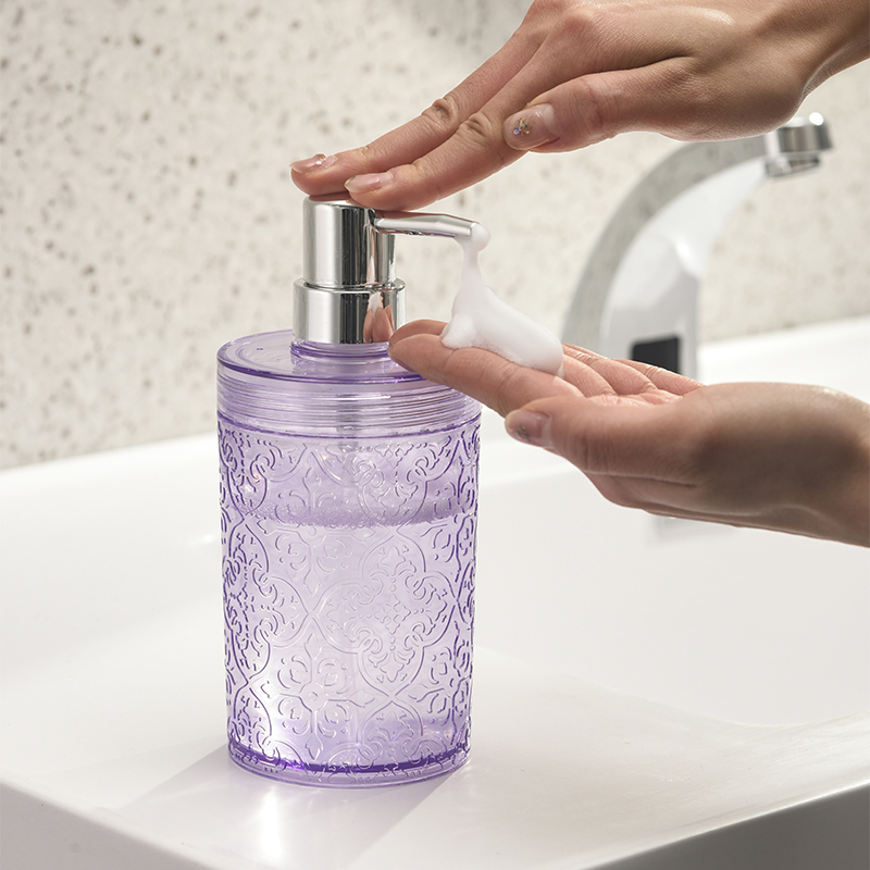 TP 浮雕泡沫皂按壓瓶/紫 400ml