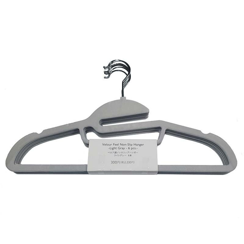 TP 絨面風防滑衣架/淺灰 6入