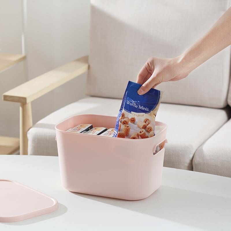 TP 附蓋收納盒/粉 18x16x25.8cm