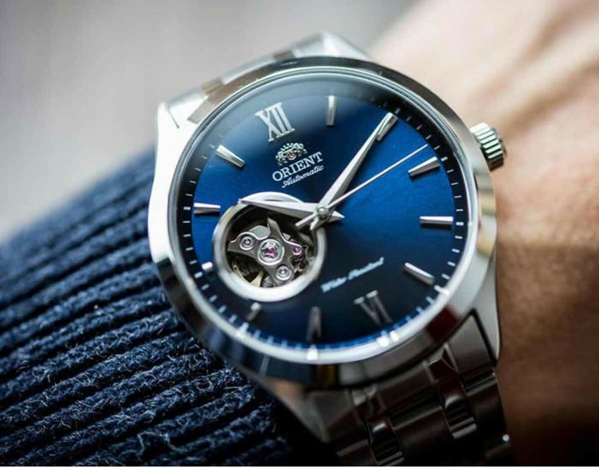 萬年鐘錶 - 東方錶  ORIENT  SEMI-SKELETON系列  寶石藍半鏤空機械男錶  TAG03001D 錶徑 : 38.5mm