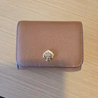 [S] KATE SPADE KK056 KAYLA PEBBLED LEATHER SMALL WALLET,WARM GINGE, 196021552960 (SKS1427)