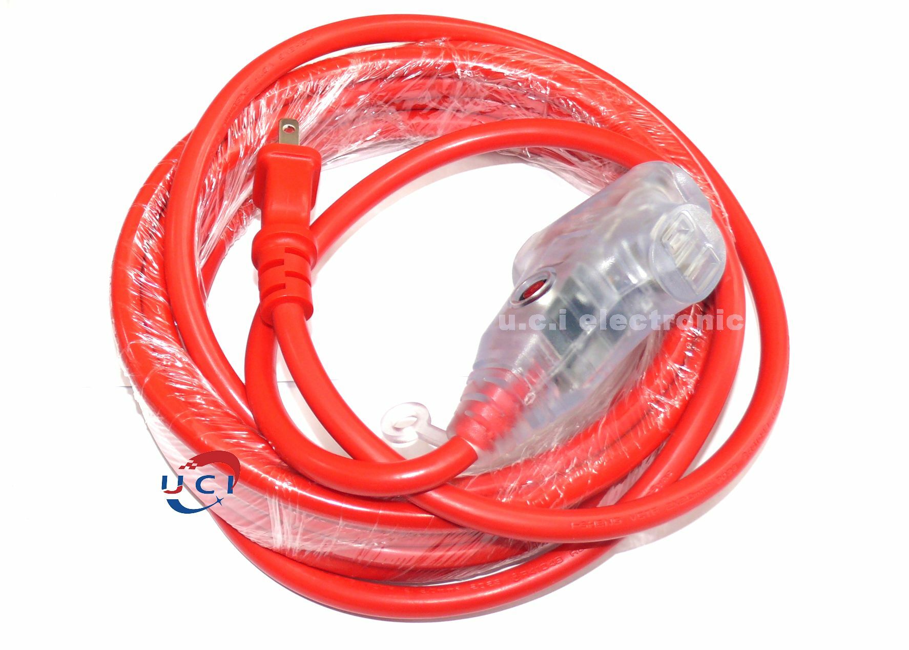 【UCI電子】群加 2P 1擴3插工業用帶燈動力延長線 5米