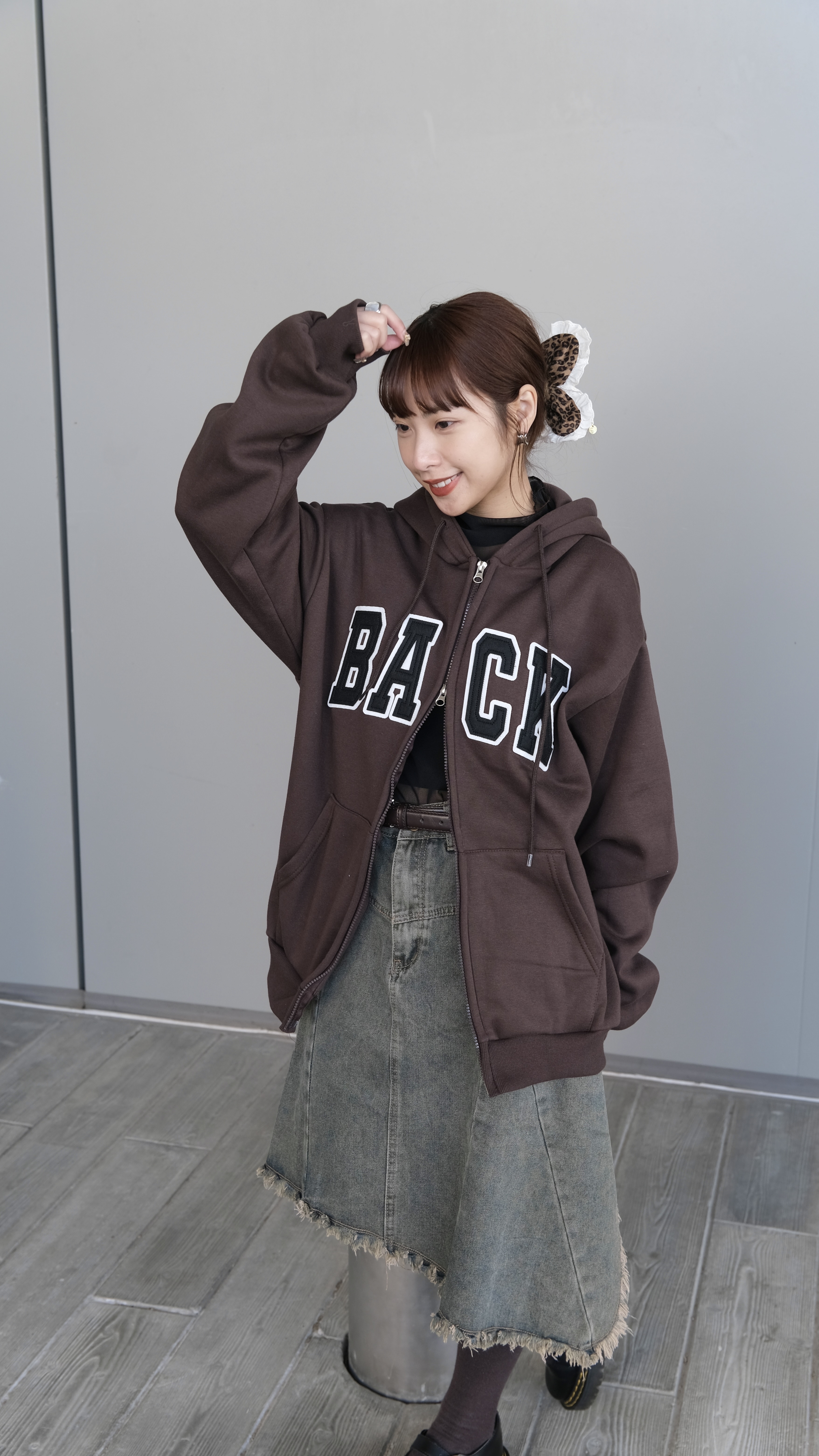 型格字母雙拉鍊OVERSIZE外套