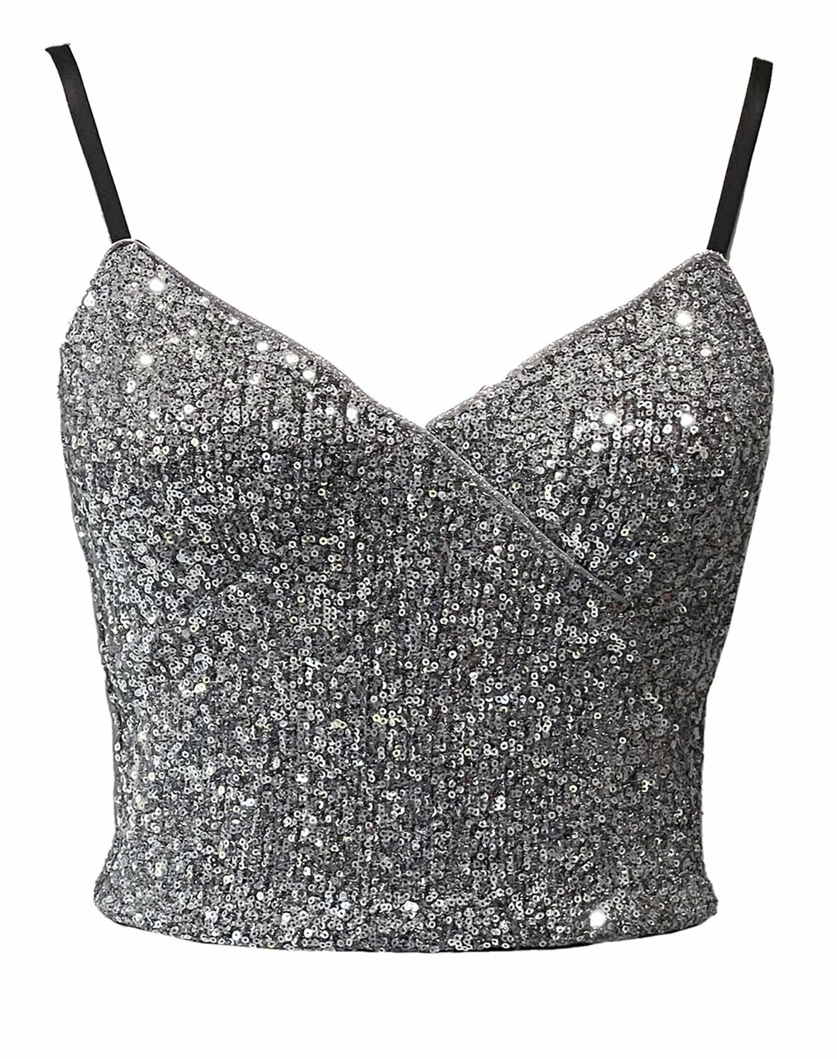 BD15001F2 鑽光亮片銀色小背心