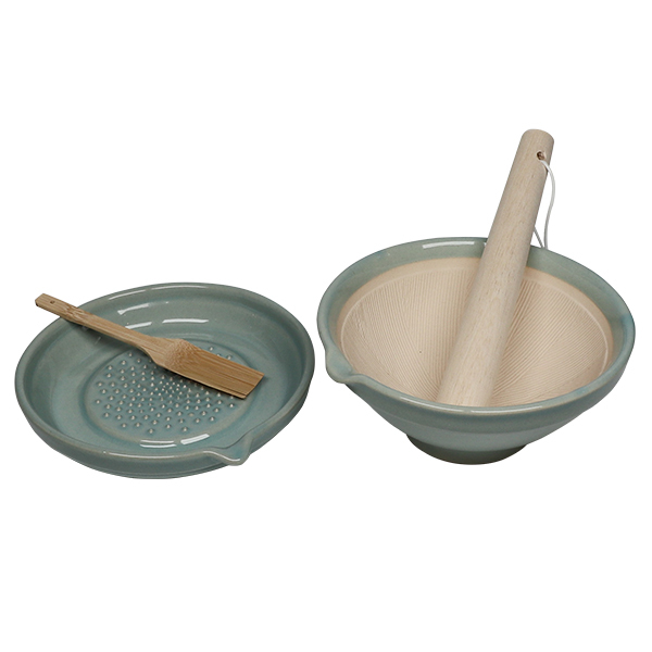 【萬古燒】青磁 研磨缽4件組