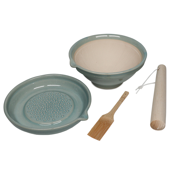 【萬古燒】青磁 研磨缽4件組