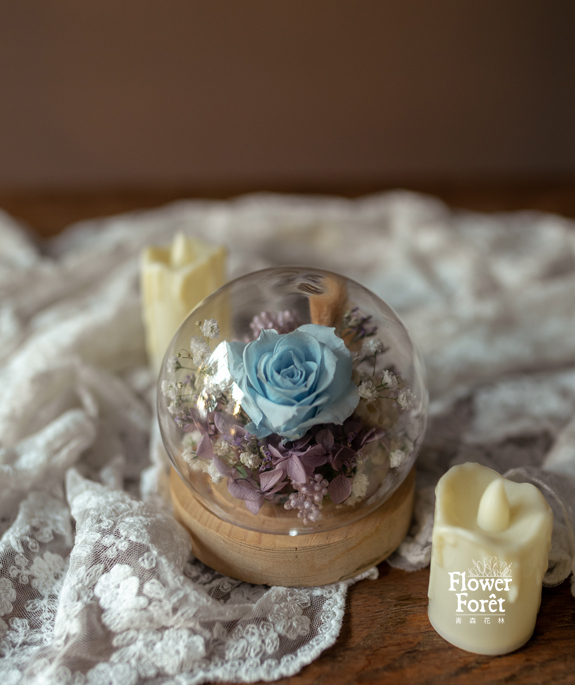 一朵藍玫 | 玻璃花盅