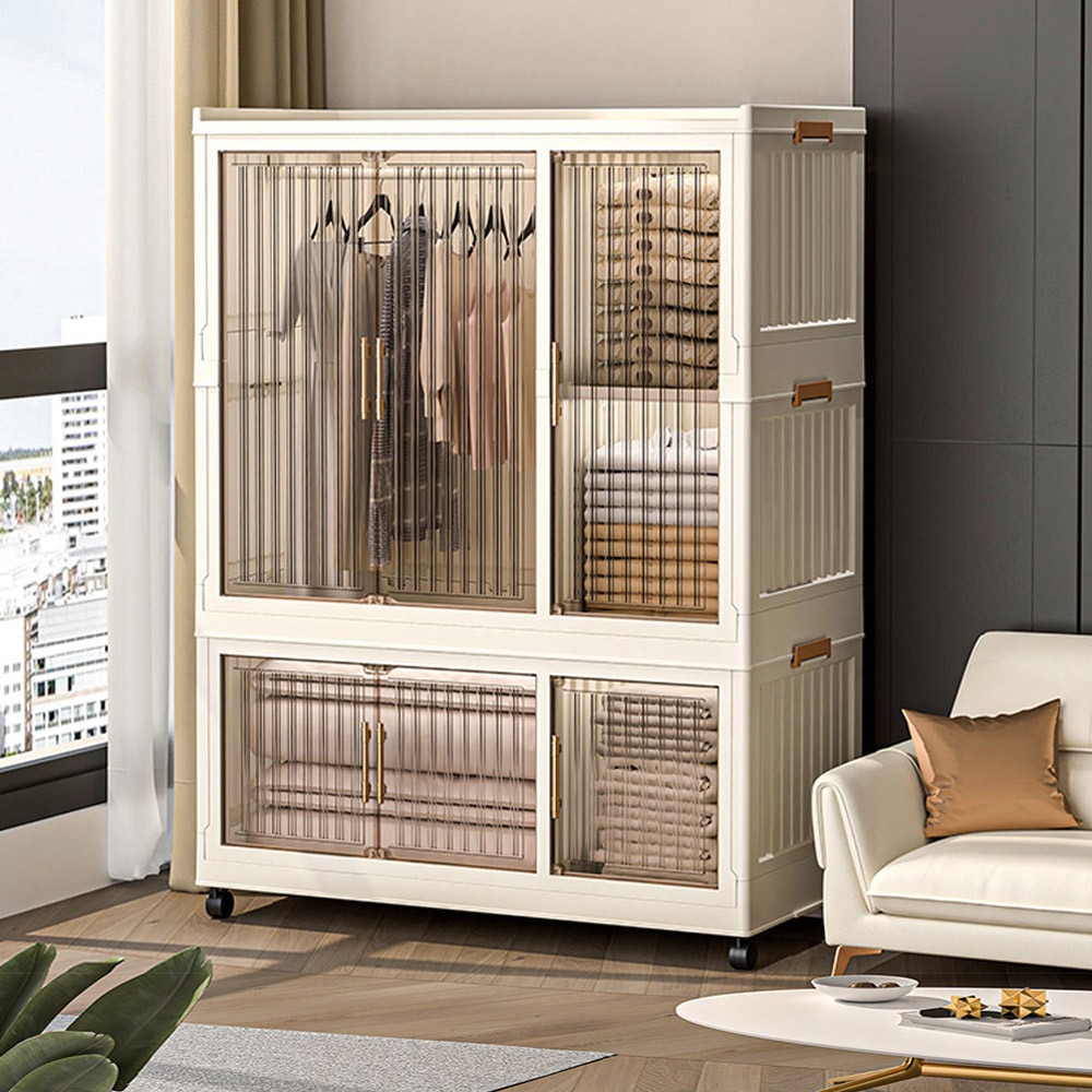 【AOTTO】大容量開門折疊收納衣櫃-90面寬(AT-205)