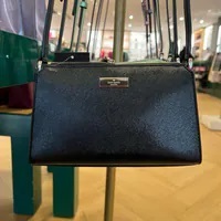 [S] KATE SPADE KK047 KENZIE PATENT SAFFIANO PVC SMALL SHOULDER BAG,BLACK, 196021553011 (SKS1503)