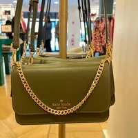 [S] KATE SPADE KC586 MADISON SAFFIANO LEATHER SM FLAP CROSSBODY,SEAWEED, 196021553721 (SKS1441)