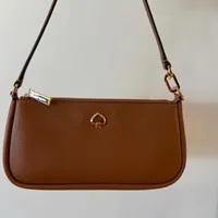 [S] KATE SPADE KK057 KAYLA PEBBLED LEATHER CONVERTIBLE WRISTLET,WARM GINGE, 19602155259 (SKS1443)