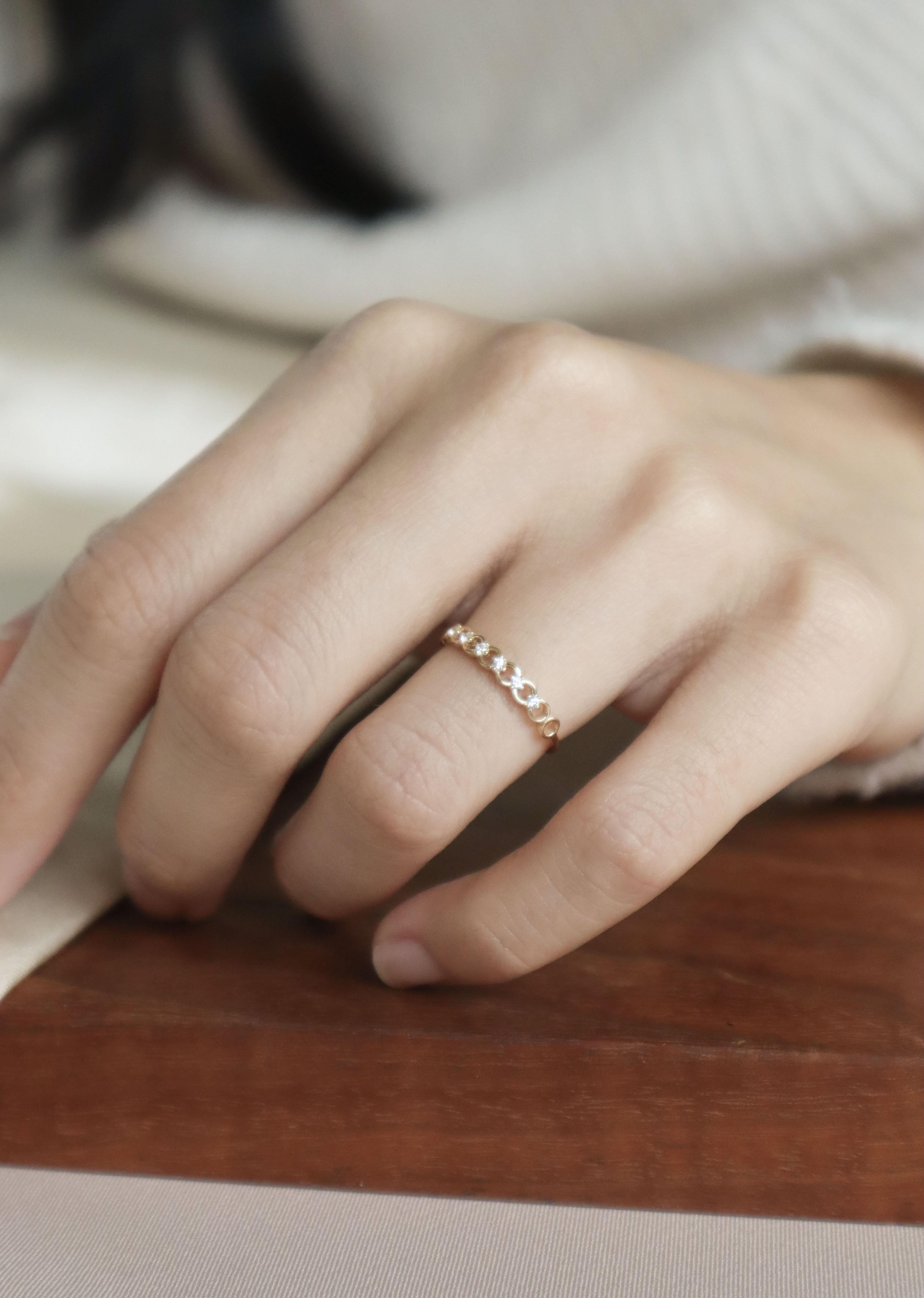 10K/經典鏤空圓環戒指