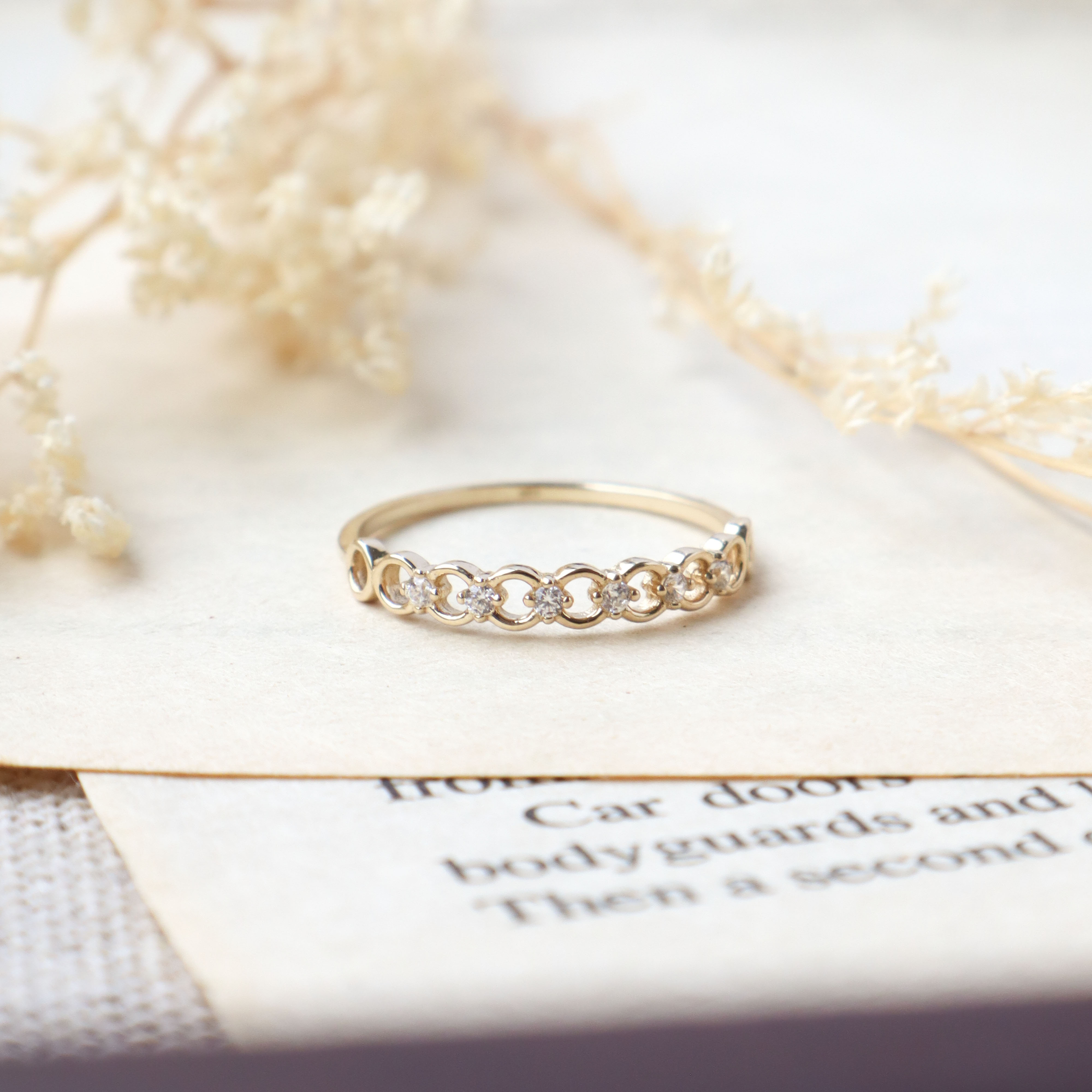 10K/經典鏤空圓環戒指