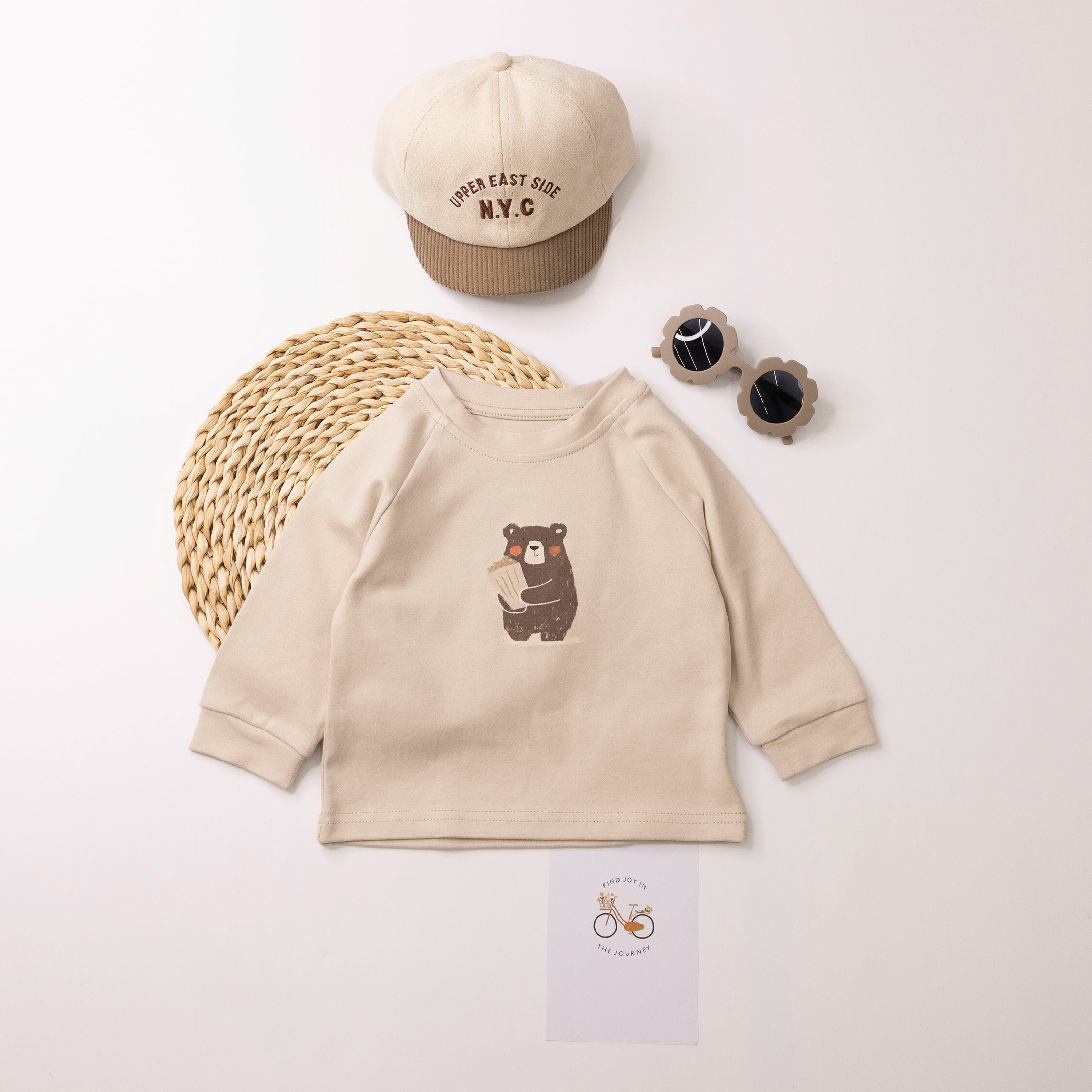 【H55000】手繪小熊爆米花上衣/內搭衣