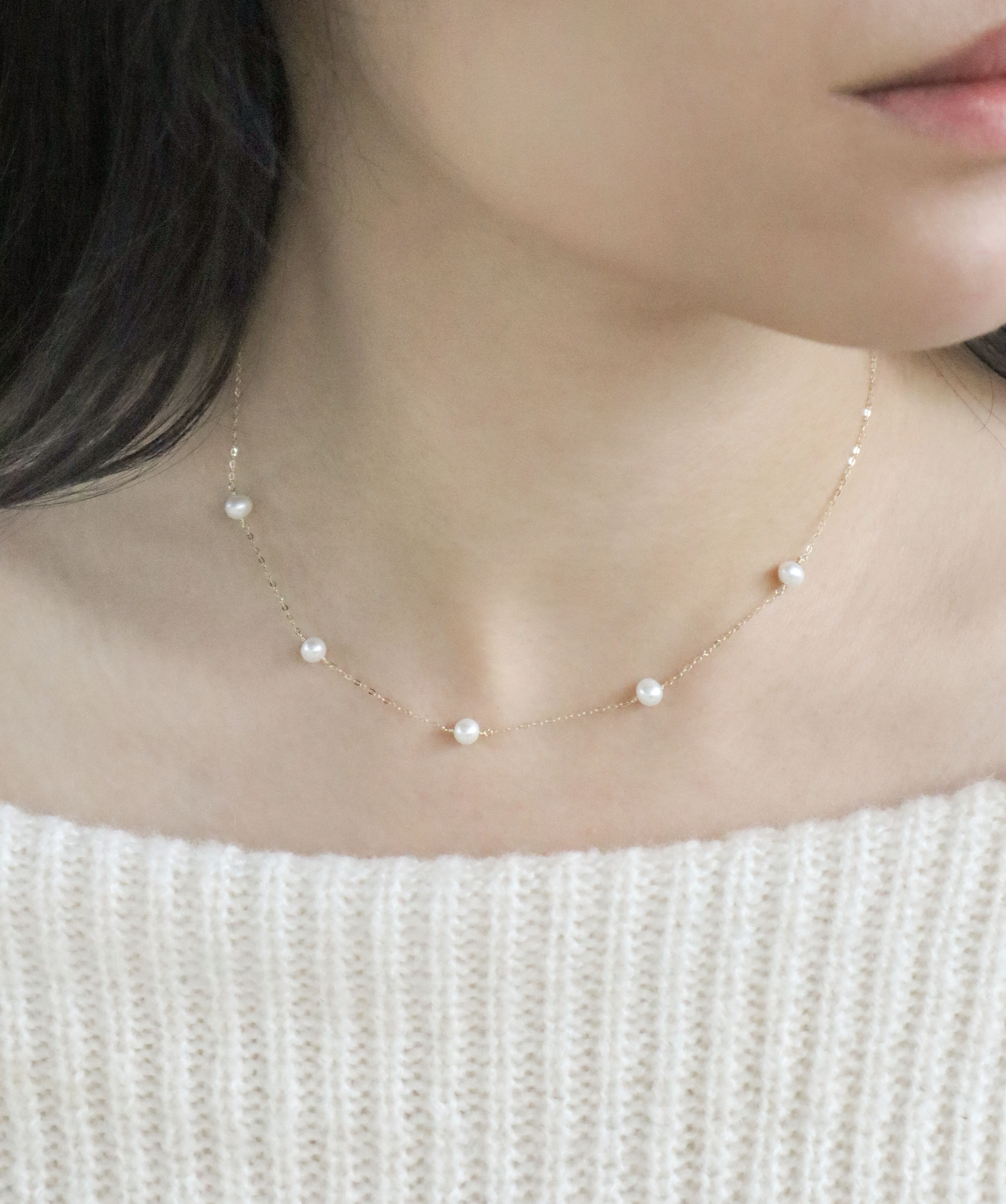 10K/珍珠漫語項鍊