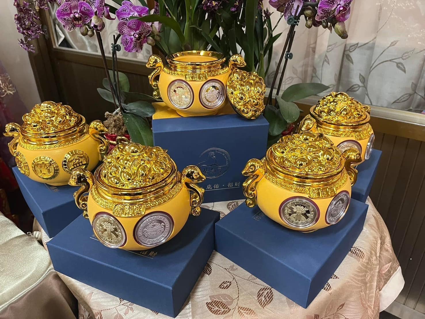 快速出貨】2025 紫南宮蛇年聚寶盆套組／元寶錢母金+銀／純金項鍊