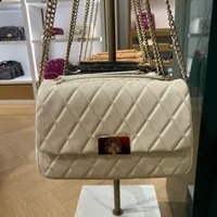 [S] KATE SPADE KH228 CAREY SMOOTH QUILTED FLAP SHOULDER,MERINGUE, 196021470943 (SKS1458)