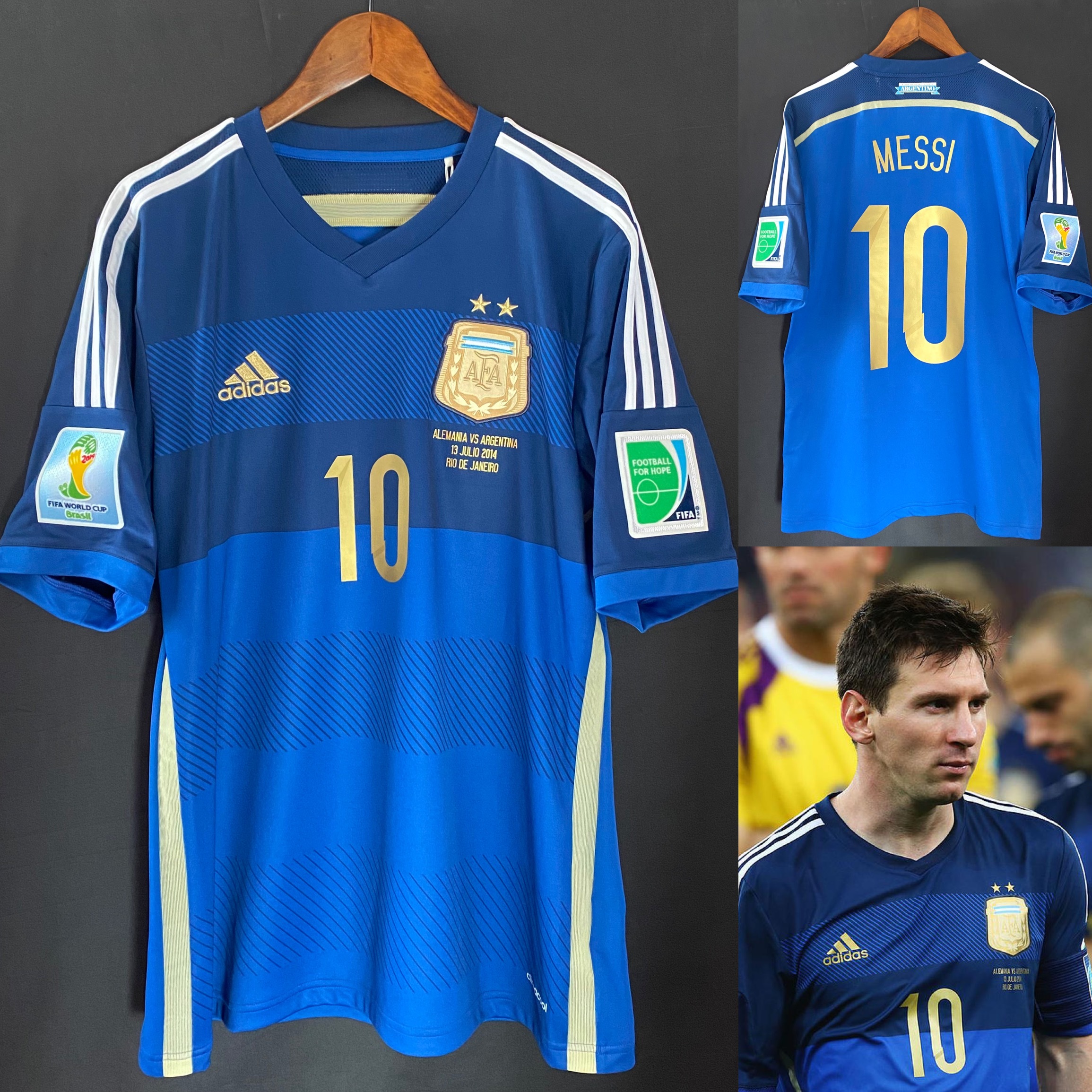 (BNWT) Argentina 2014 FIFA World Cup Adidas Away Shirt #10 MESSI