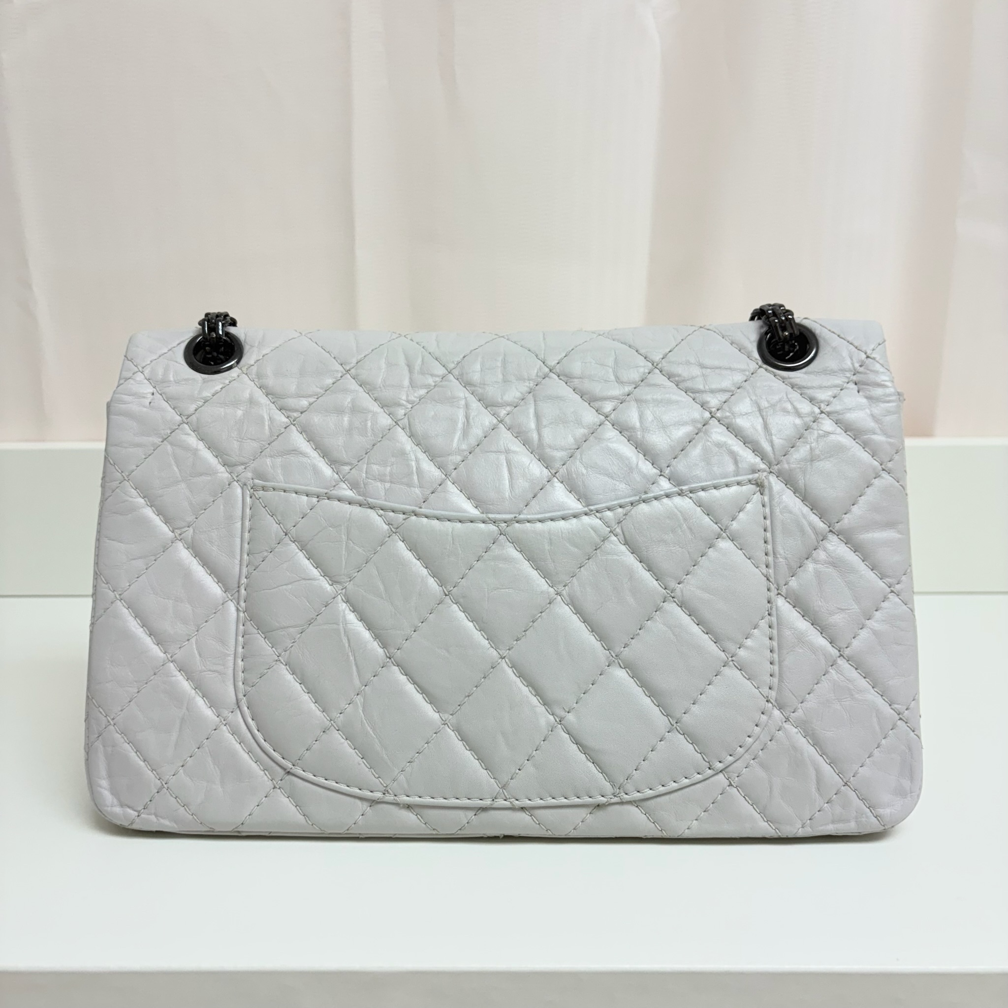 Chanel 2.55 Double Flap Medium Bag - White / Bhw