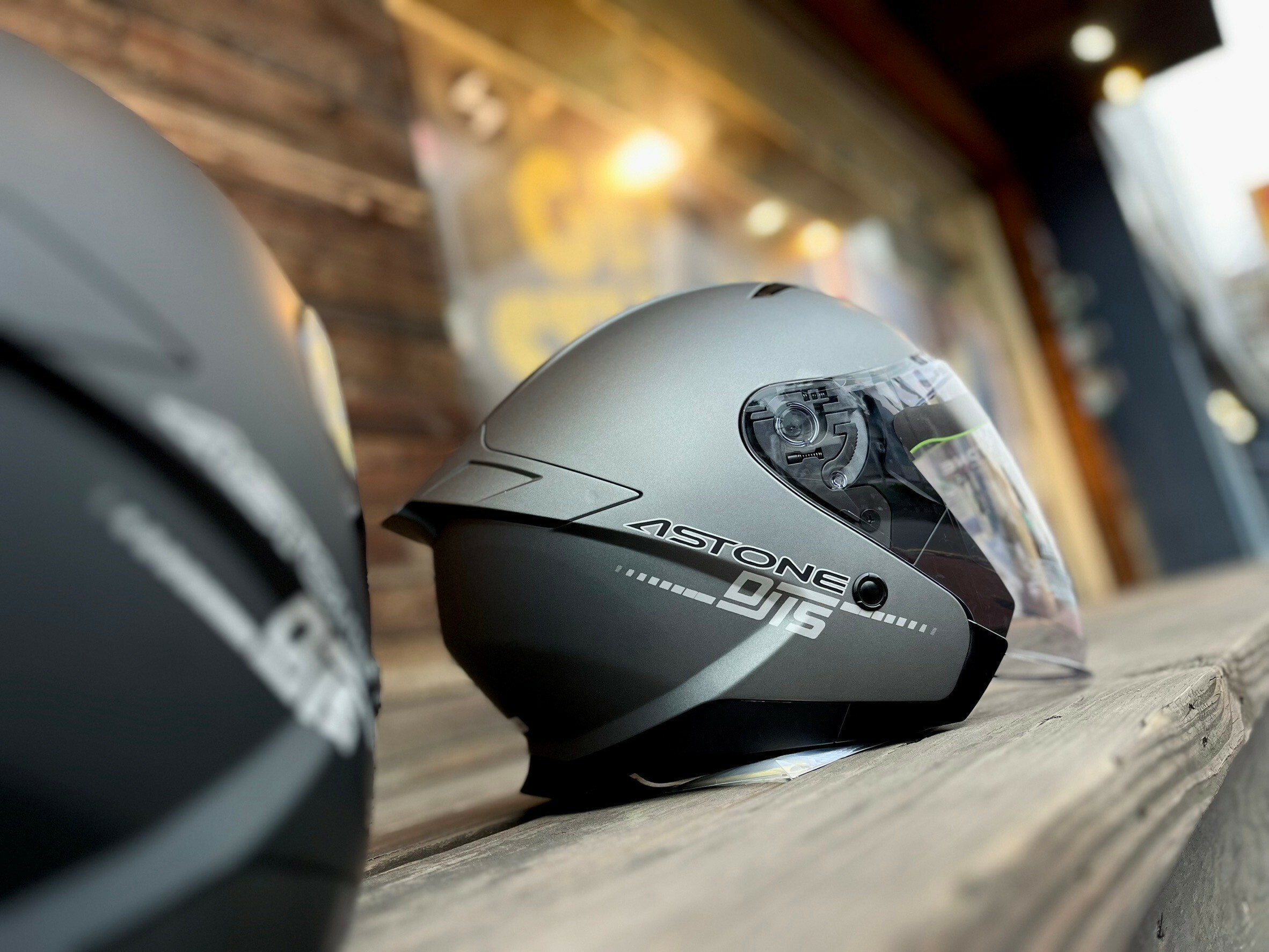 ASTONE DJ15 素色 平黑銀 3/4罩