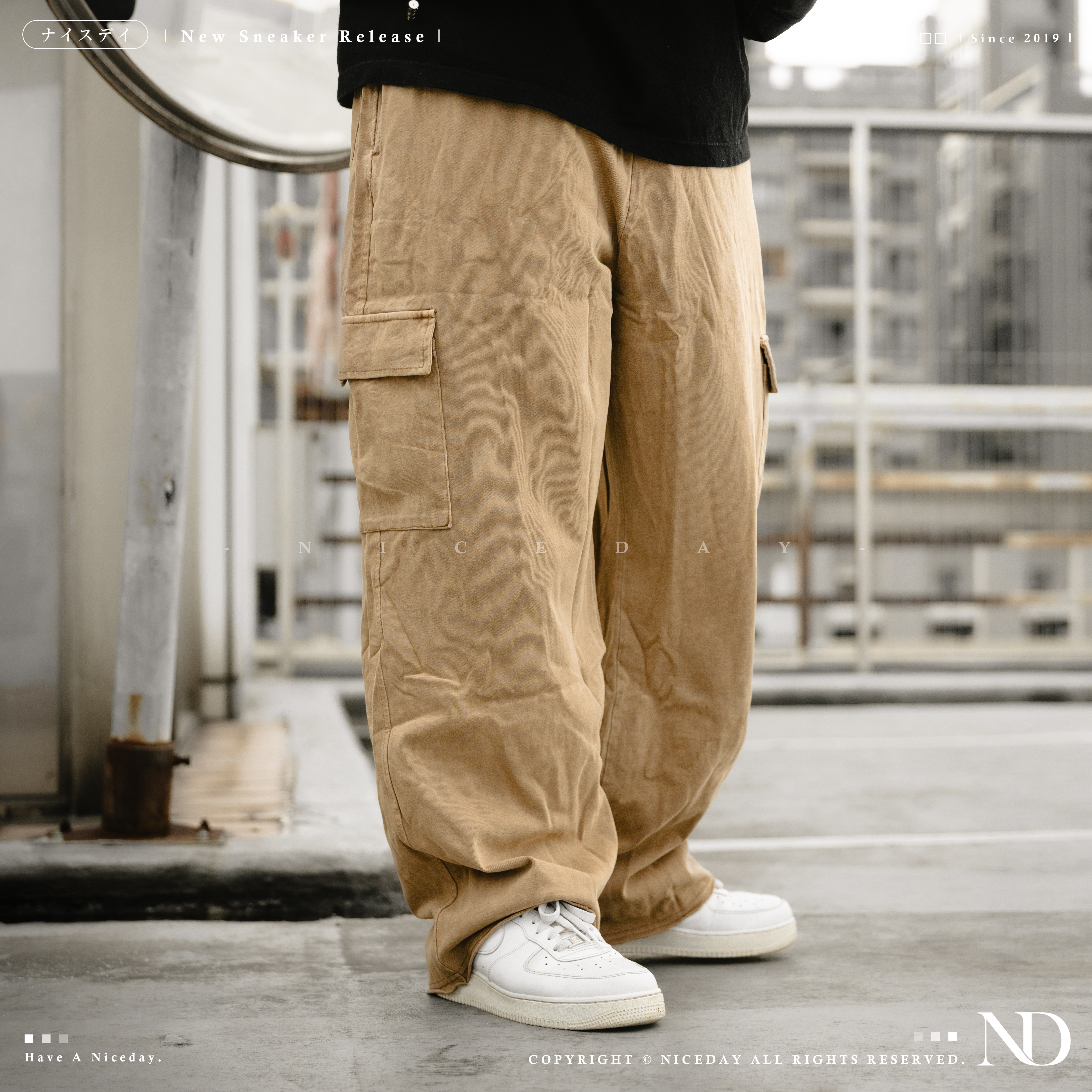 NICEDAY 部分現貨/預購 多口袋直筒長褲 工裝褲 男款