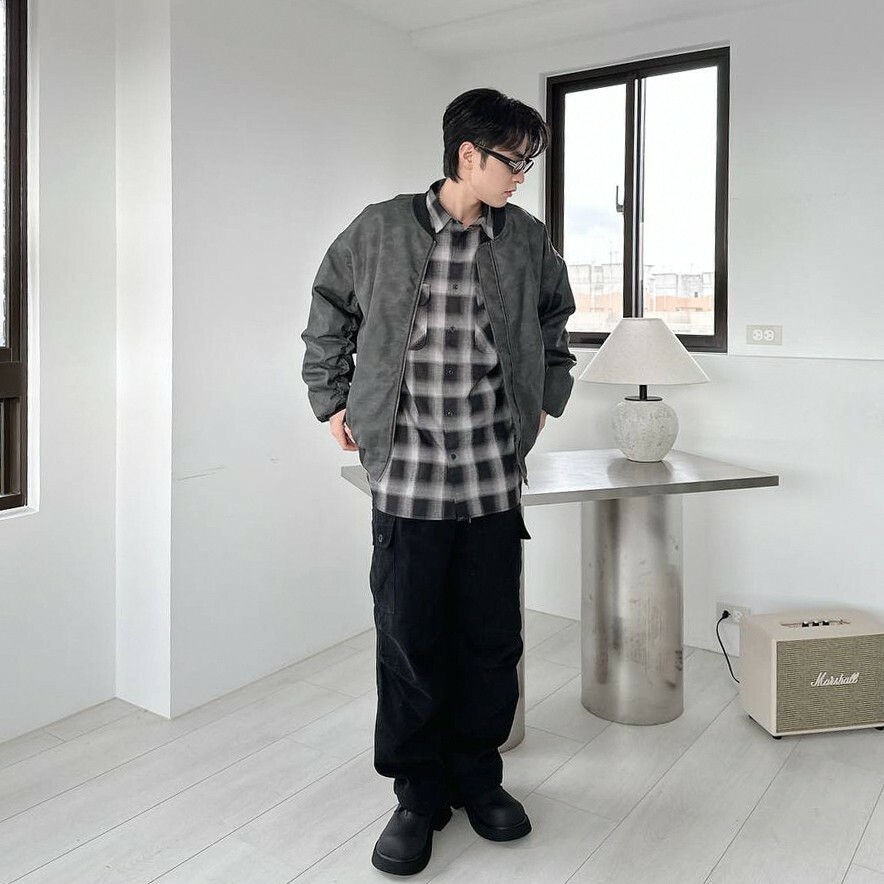 皮革鋪棉抓皺夾克 (2colors)