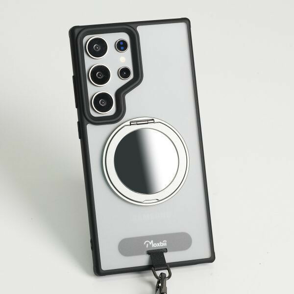 台灣製 Moxbii -MATTO 防撞手機-MagSafe 鏡面旋轉支架+ 頸繩掛片  -Galaxy S24 系列