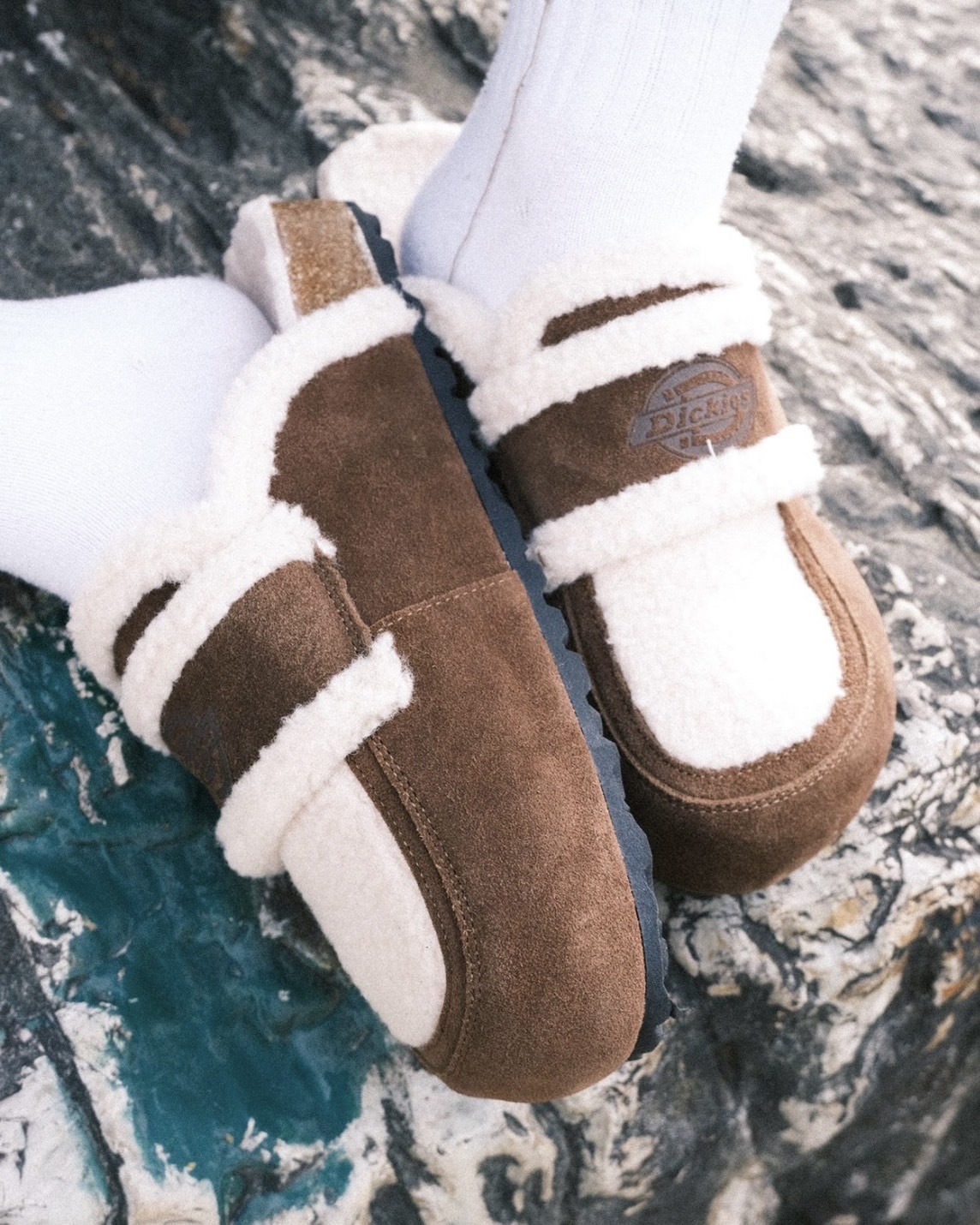Dickies 絨毛 防滑 包頭厚毛毛拖 穆勒鞋 女款