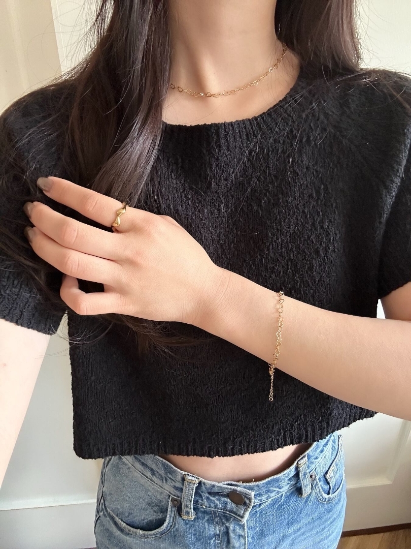 SS heart heart bracelet