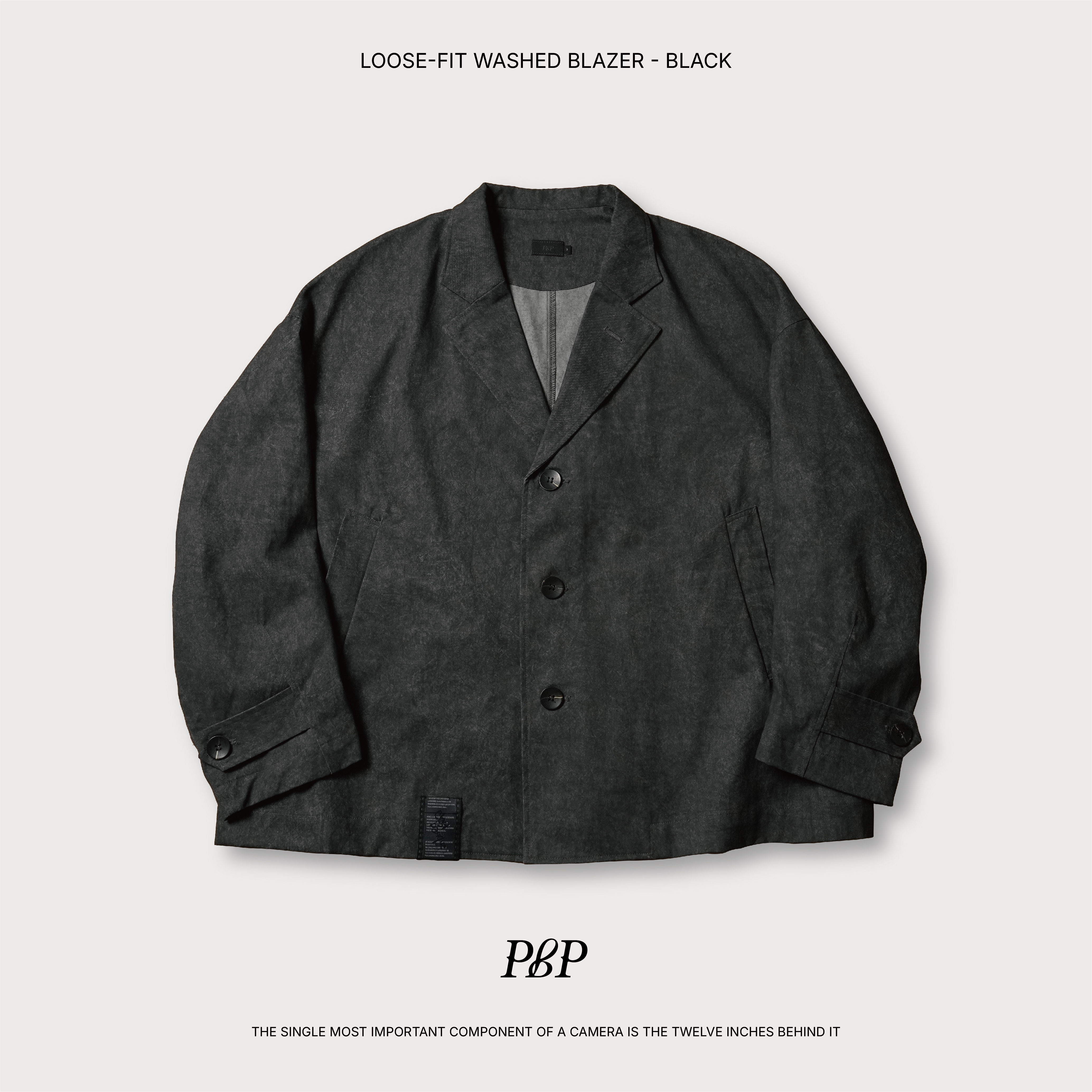 P.B.P LOOSE-FIT WASHED BLAZER