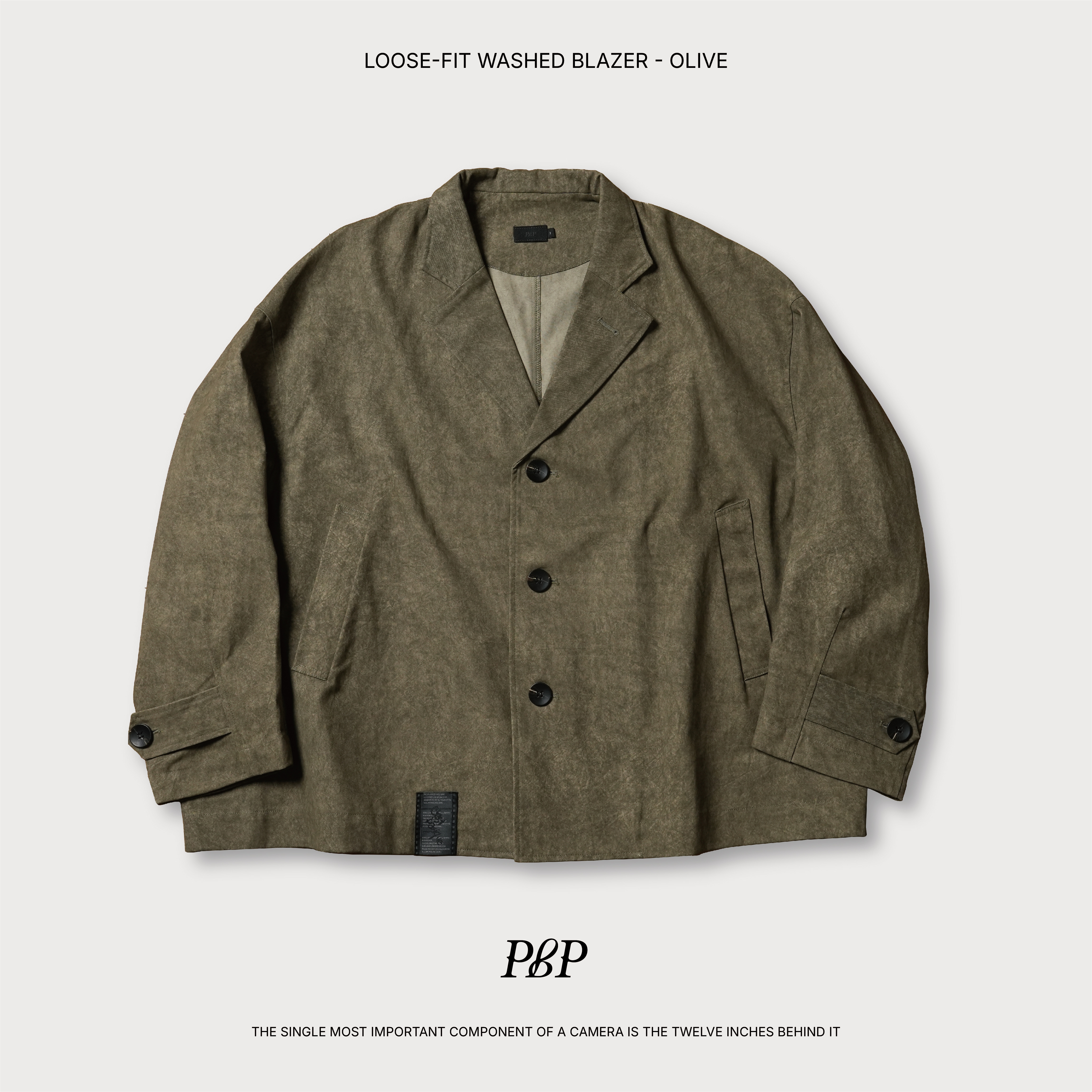 P.B.P LOOSE-FIT WASHED BLAZER