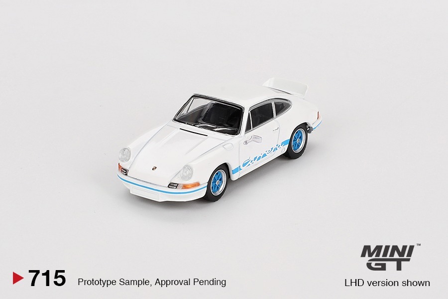 Mini GT 1/64 Porsche保時捷 911 Carrera RS 2.7 Grand Prix White with Blue Livery 右軚版